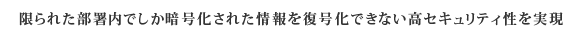 自社内でしか暗号化された情報を復号化できない高セキュリティ性を実現